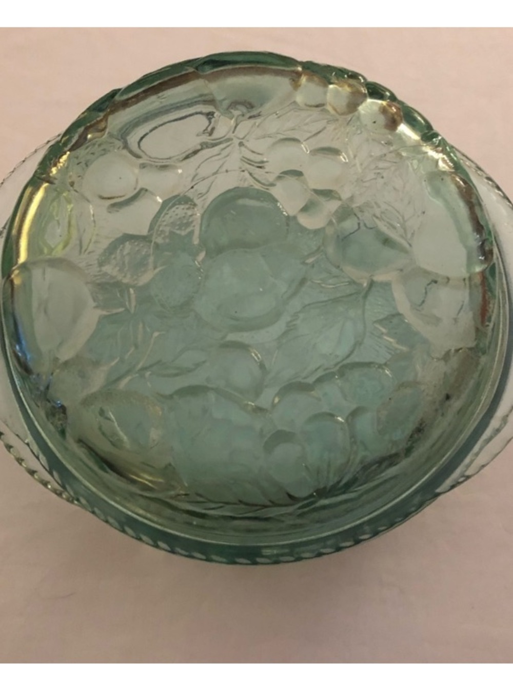 Textured Seafoam Glass Decorative Bowl